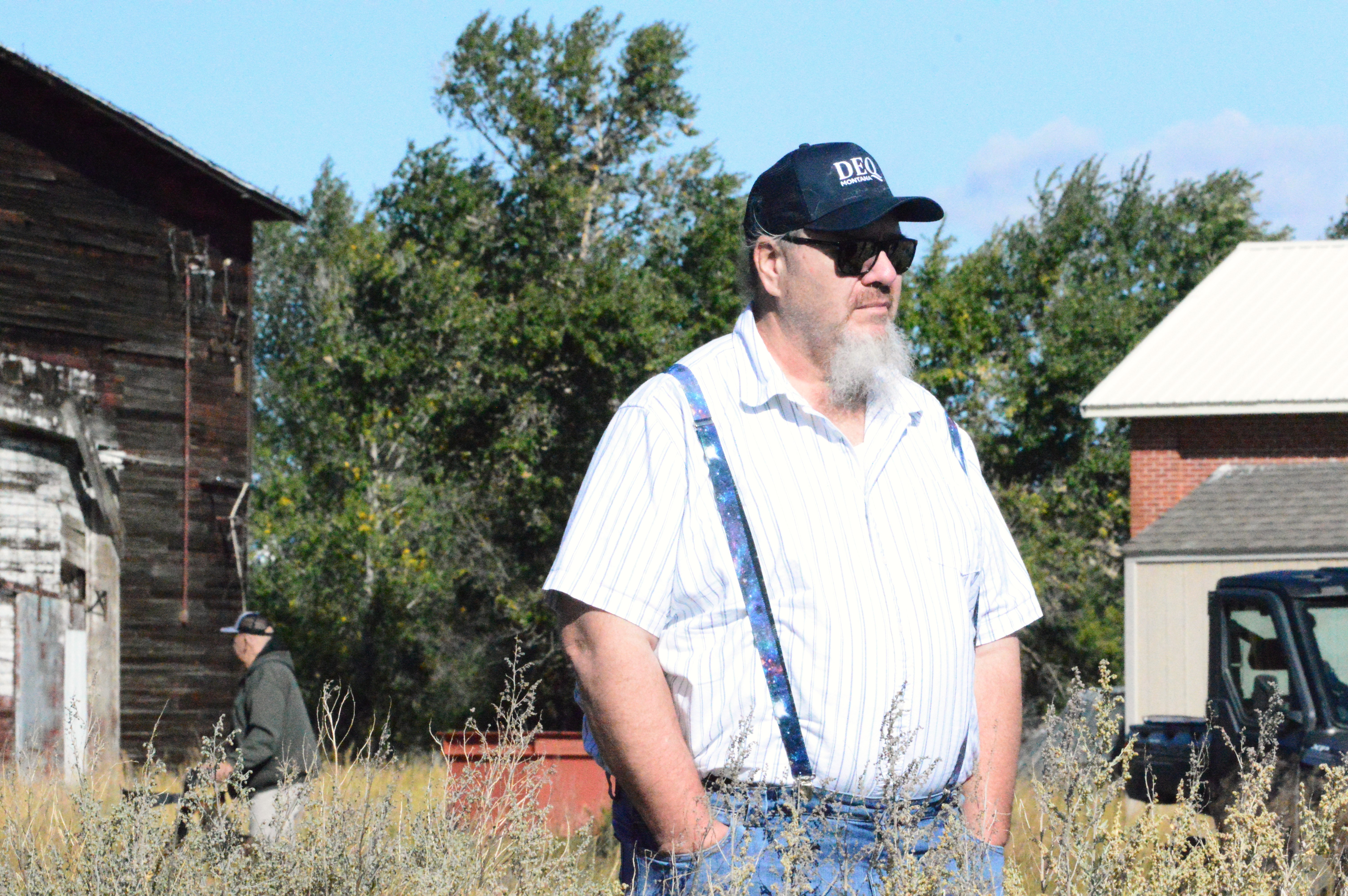 DEQ Archeologist James Strait tours the Harlowton Roundhouse in September 2024.