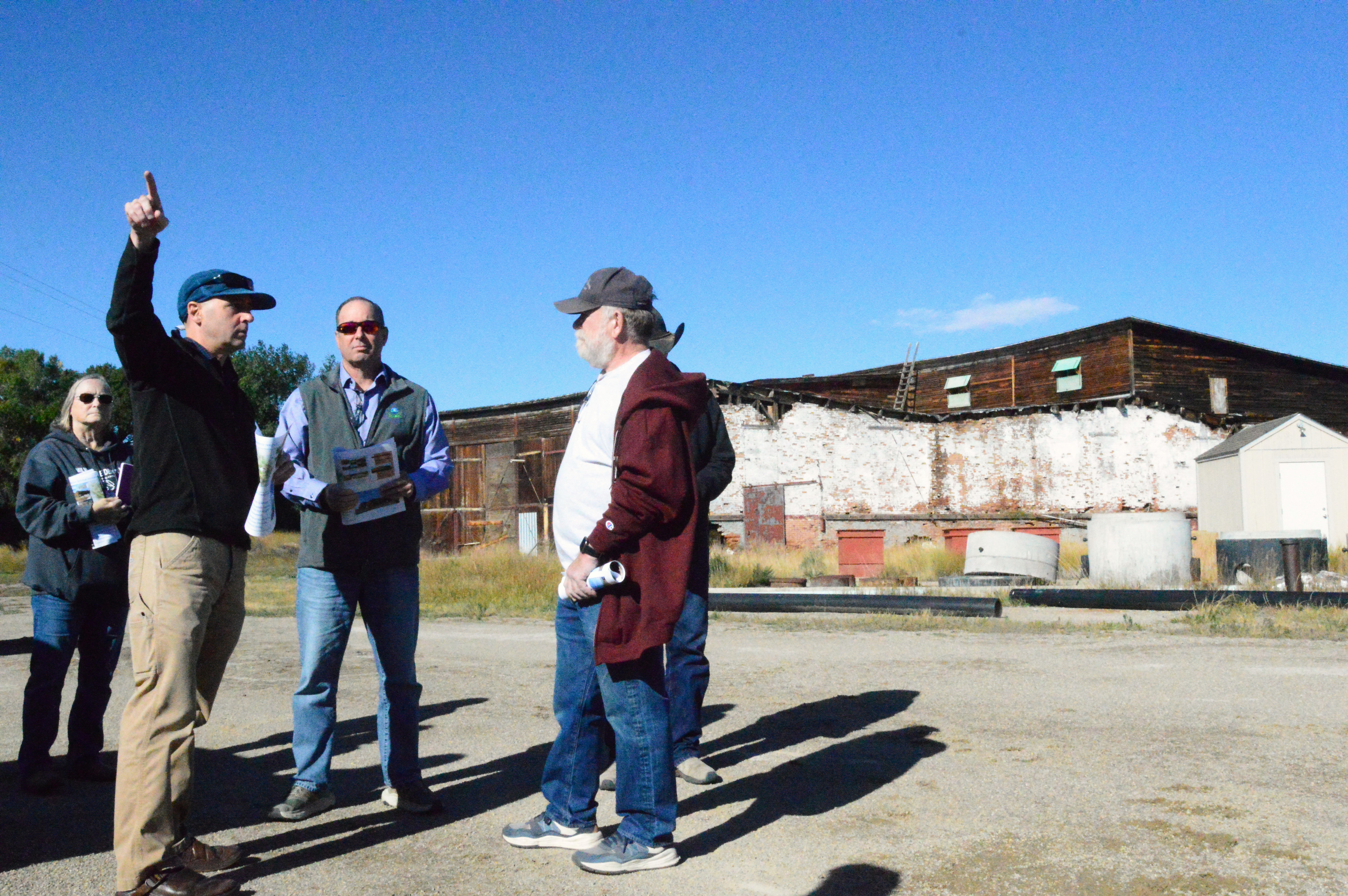 DEQ, EPA and Harlowton locals tour the former site of the Harlowton Roundhouse in 2024.