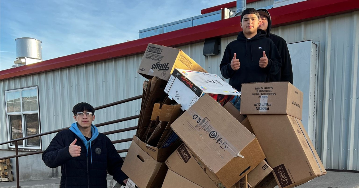 Arlee students collect cardboard recycling