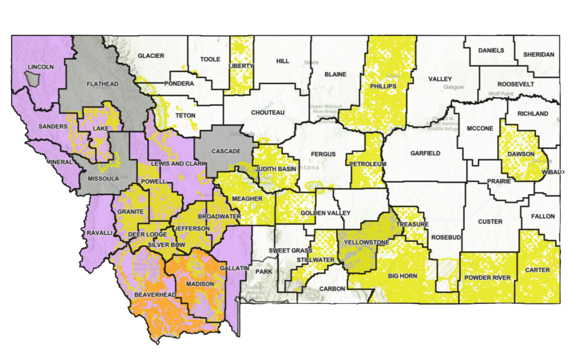 Montana Burn Restrictions map