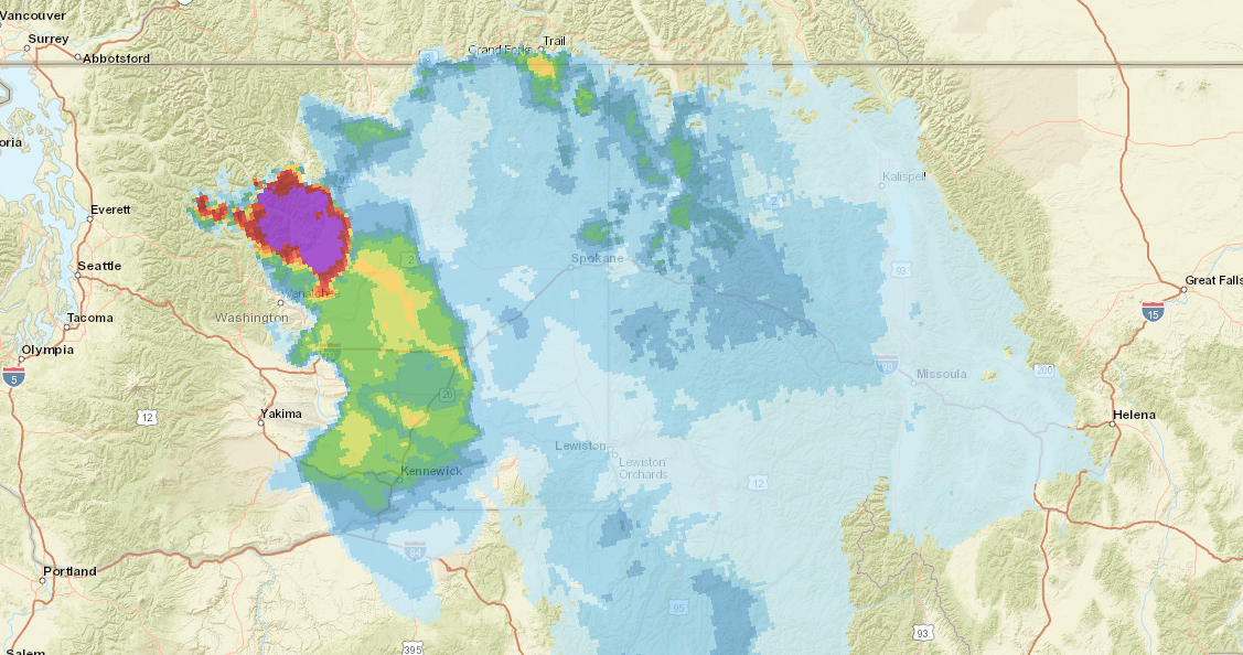 Computerized image of current smoke conditions